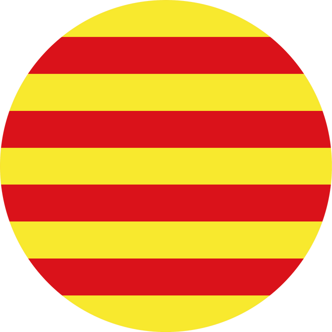 Catalonia flag button on white background